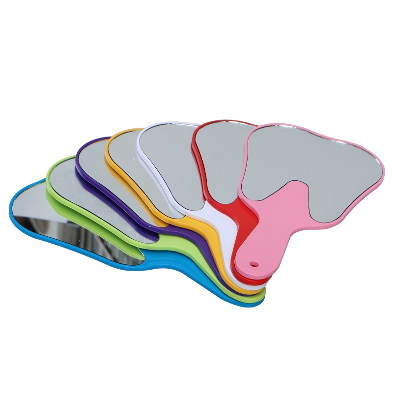 Dental Equipment Colorful Plastic Dental Handheld Tooth Shape Mirror