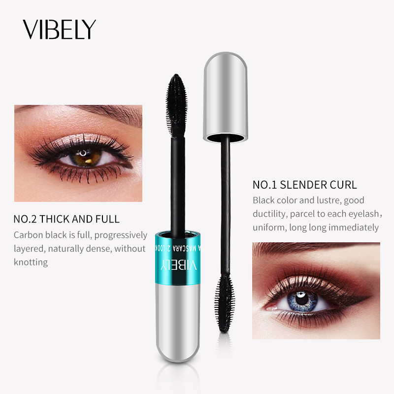 Private Label 2-in-1 Quick Dry Lasting Eyelash Thick Curling 4D Mascara