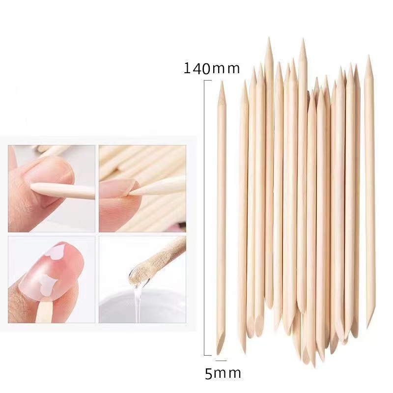 Custom Good Quanlity Wholesale Double Ended Manicure Tools Wooden Nail Sticks for Salon