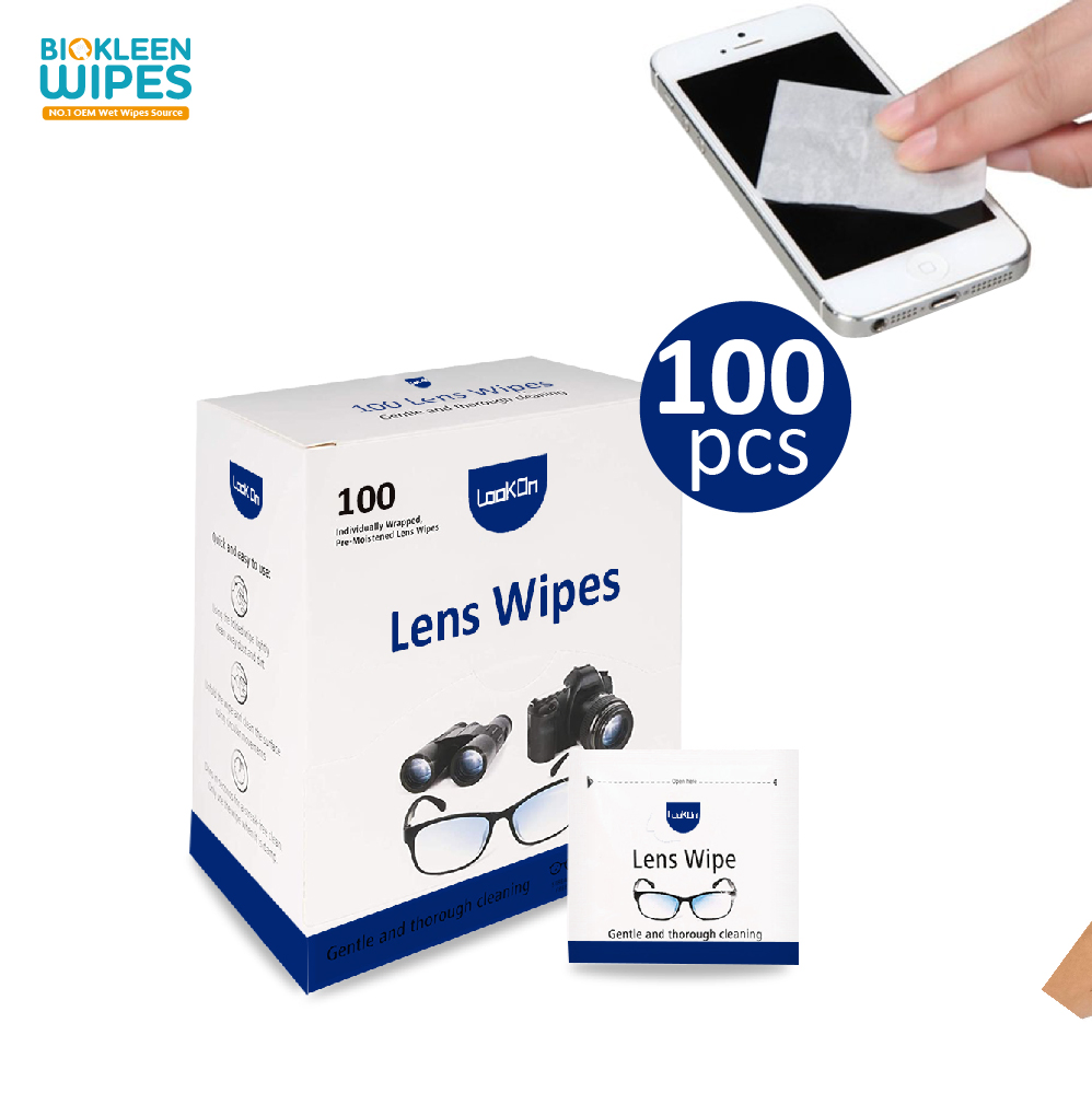 Biokleen Singel Pack Anti-Fog Sunglasses Screen Lens Cleaning Wet Wipes Wet Strength Paper for Glasses