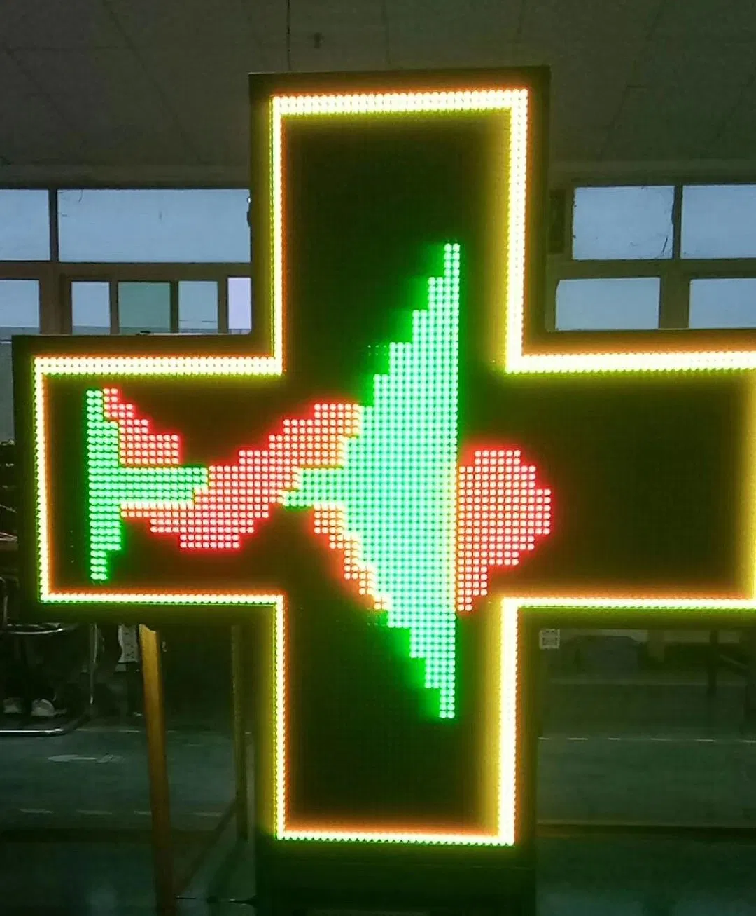 P10 Double-Side Full Color Programmable LED Sign Pharmacy Cross