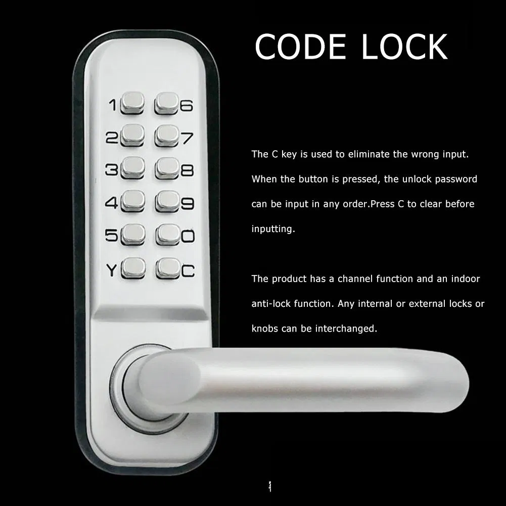 Mechanical Digital Door Lock Waterproof Intelligent Electronic Lock Push Button Keypad Keyless Code Combination Lock Set