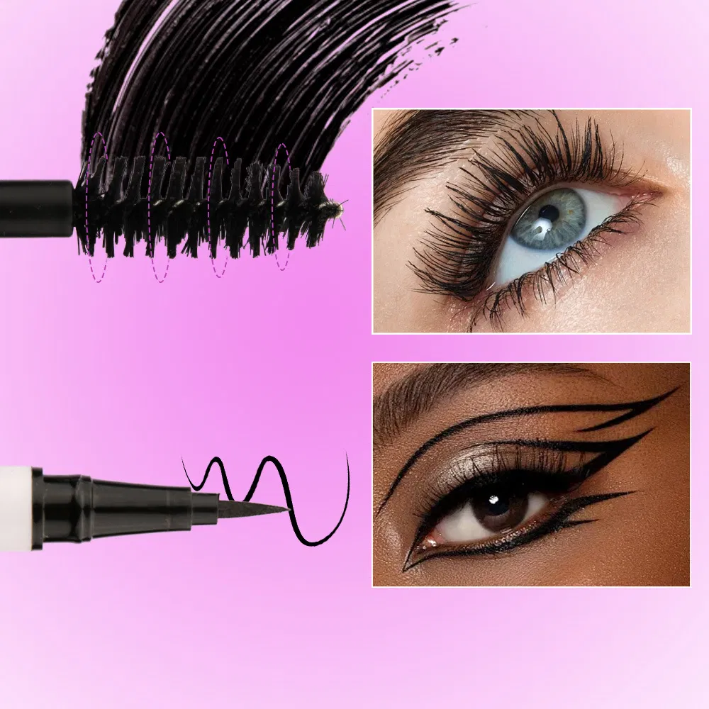 11g Waterproof Non-Smudge Lengthening Eyelashes Eyeliner+Msacara Makeup Set