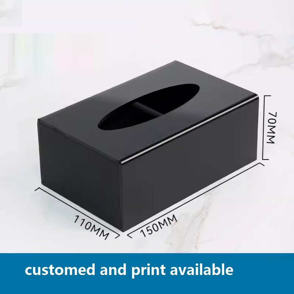 Napkin Dispenser 150mm Black Matte Product Support Stands Hotel Consumables Room Storage Hotel Consumable Box Organization Factory Customized Custom Leather