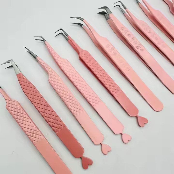 45 75 Degree Private Strong Hold Tweezer Fiber Tip Custom Tweezers for Eyelash Extension