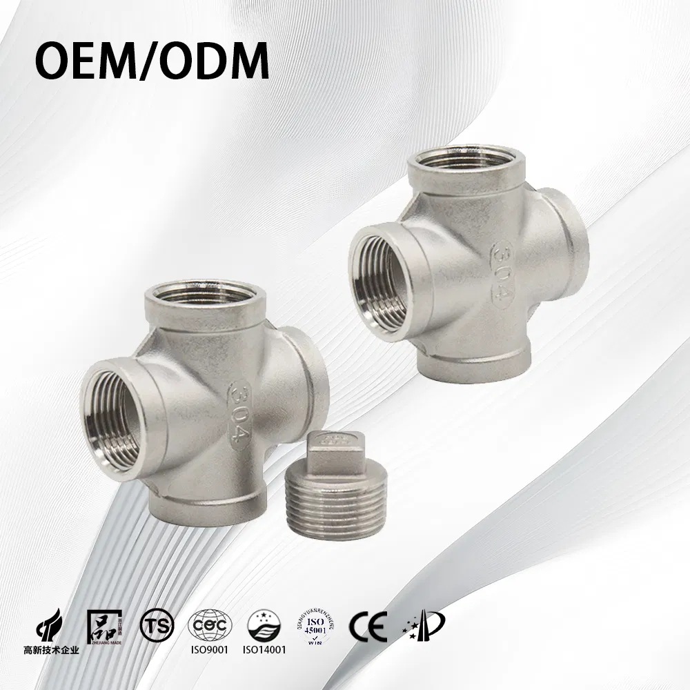 SS304/SS316L Customize Thick-Walled Investment Casting NPT/Bsp Equal Cross for Underfloor Heating System