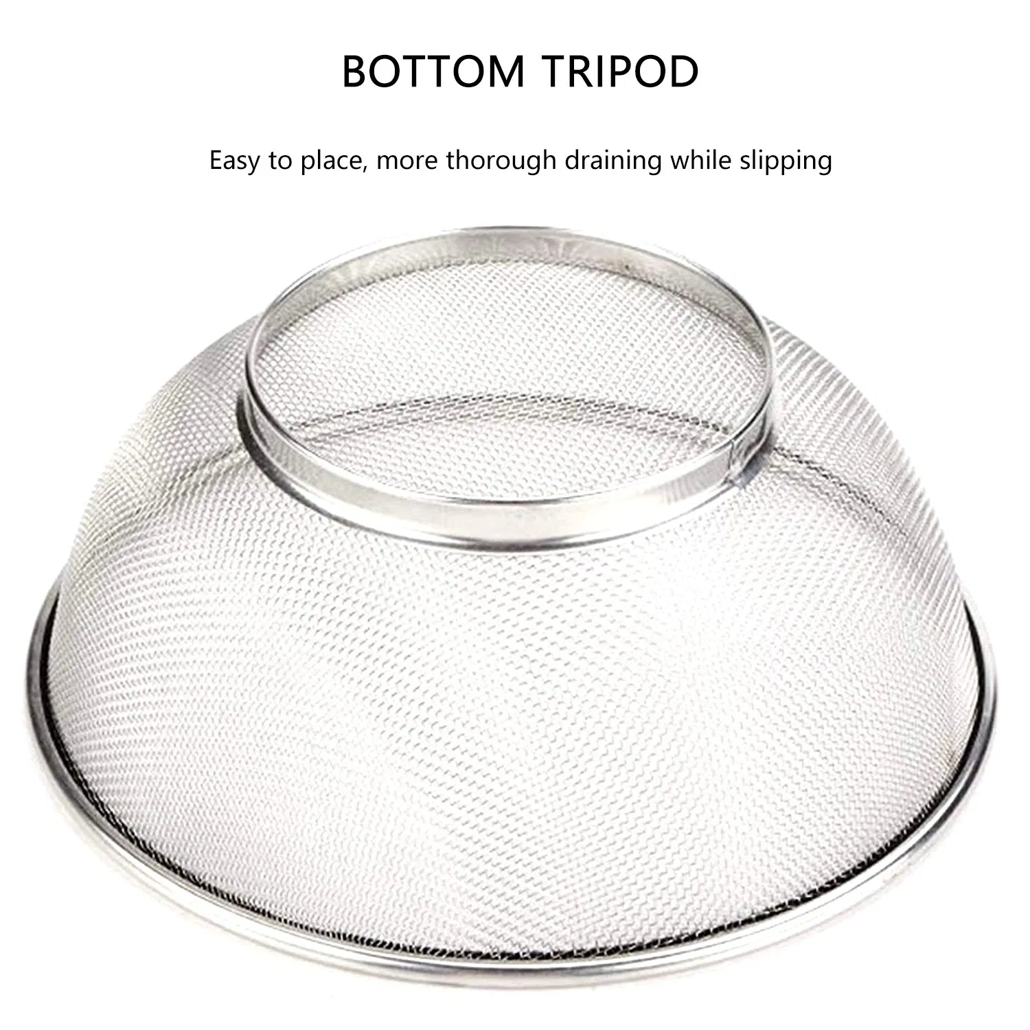 Stainless Steel Strainer Mesh Drainer Vegetable Washing Basket Sieve Fruit Colander