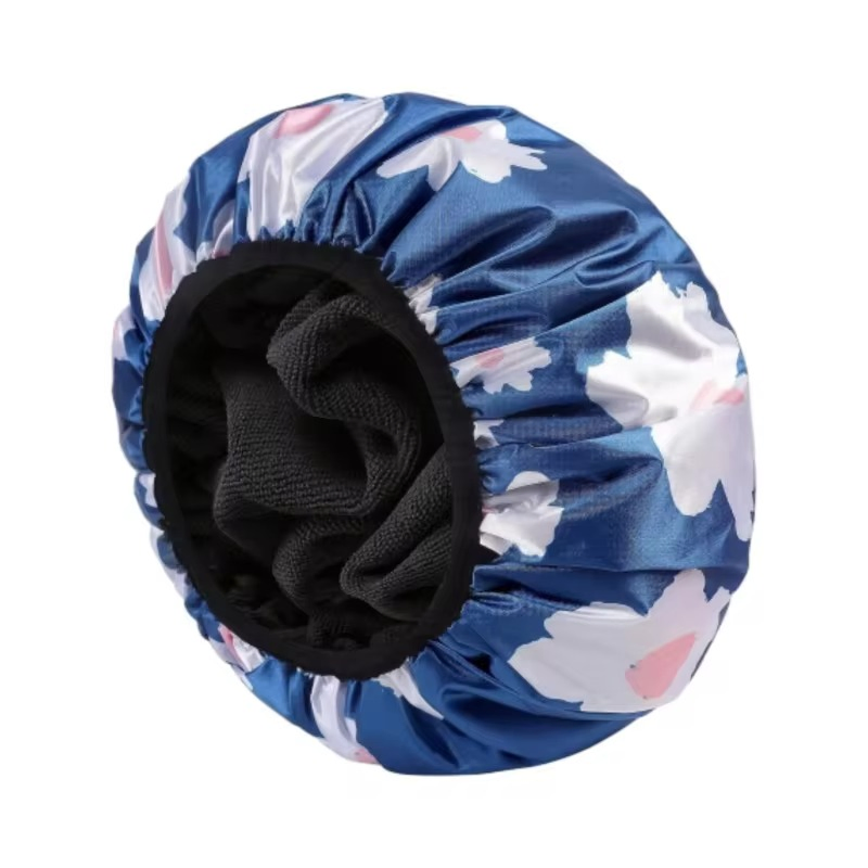 Promotional High Satisfaction Waterproof Washable Triple Layer Large Shower Caps