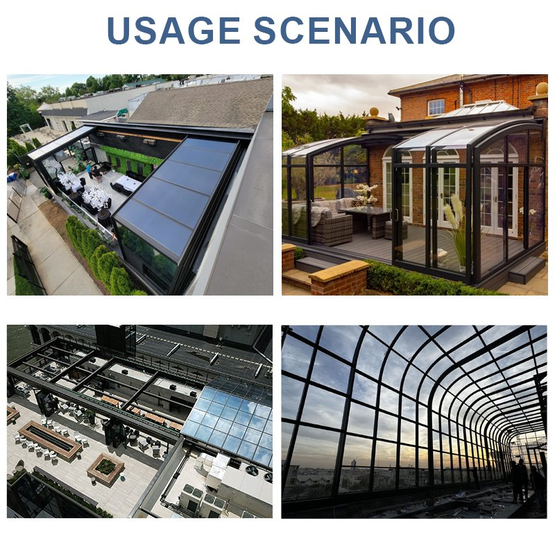 Extendable Aluminum Outdoor Patio Garden Sun Room Glass Electric Movable Sunroom Mobile Sunroom