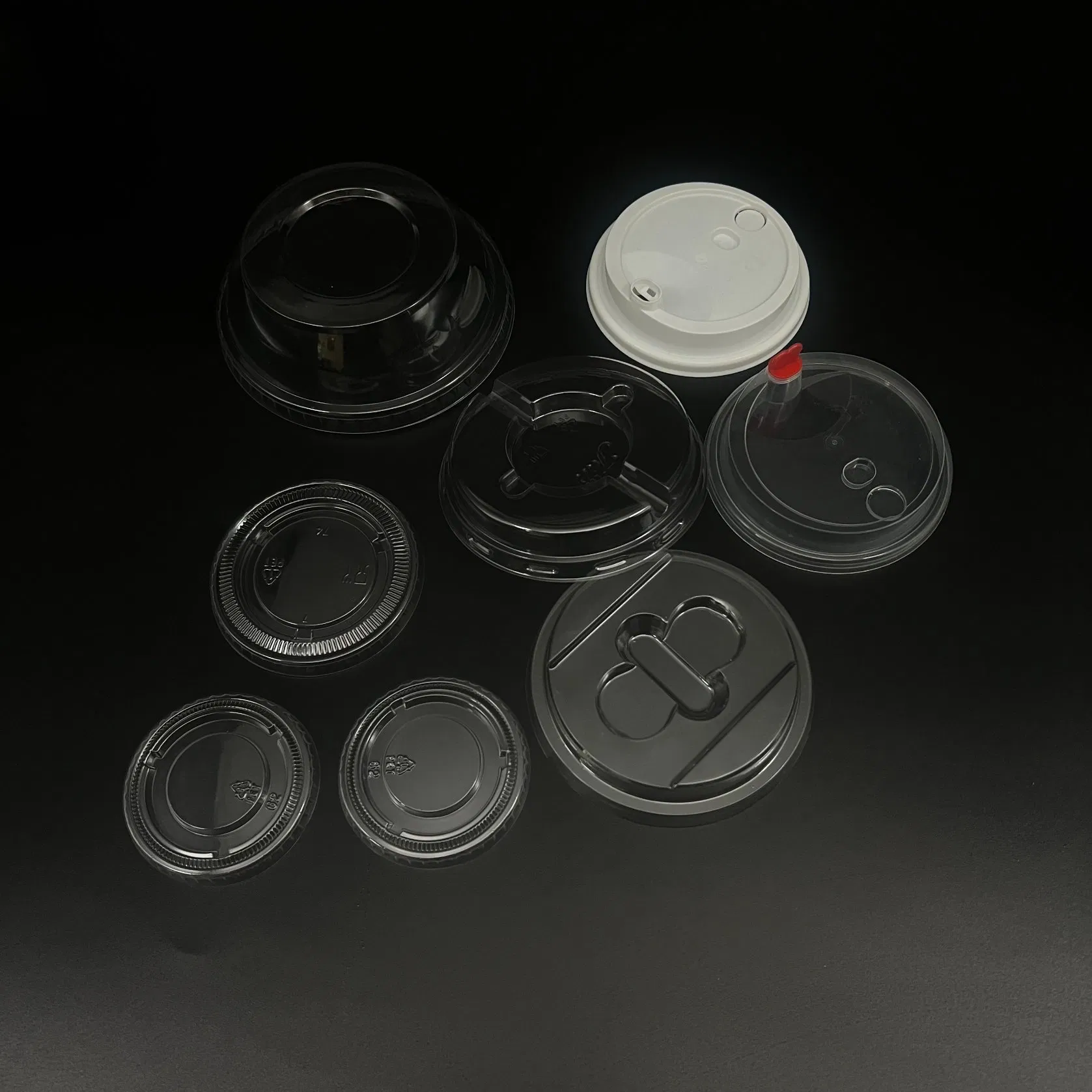 90 Plastic Disposable Lid with Red
