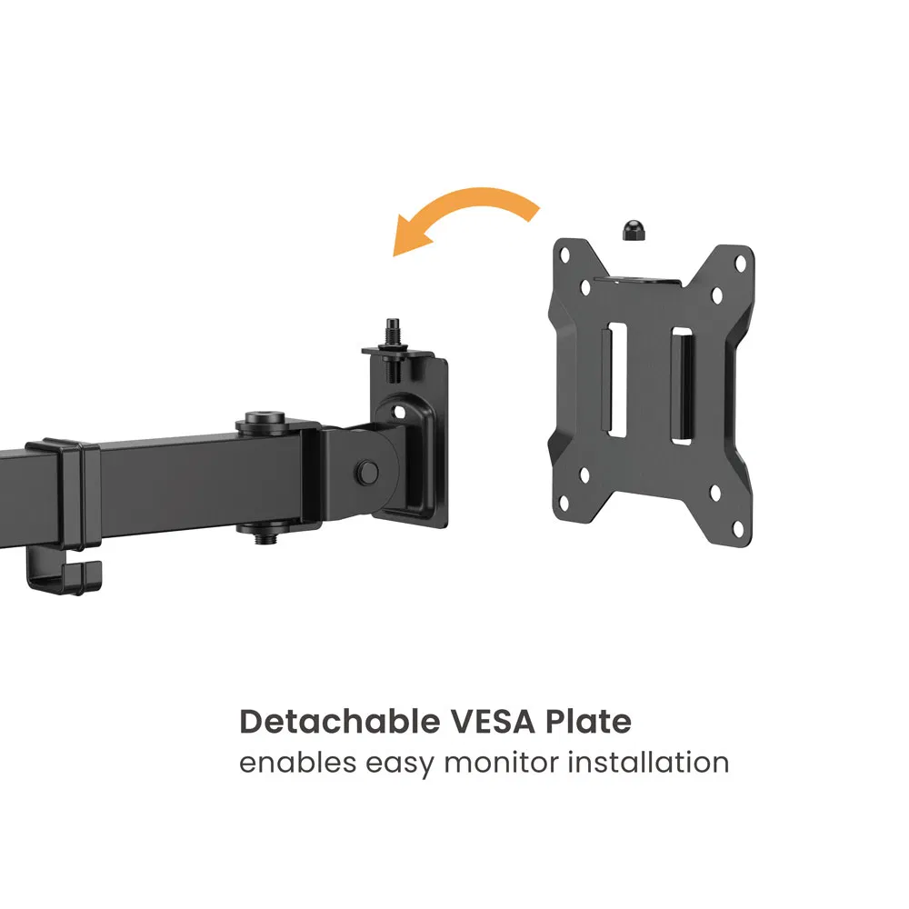 Economy Steel Monitors VESA Desk Mount Stand Articulating Adjustable Dual Monitor Holder Arm Bracket for 17"-32" Screen Computer
