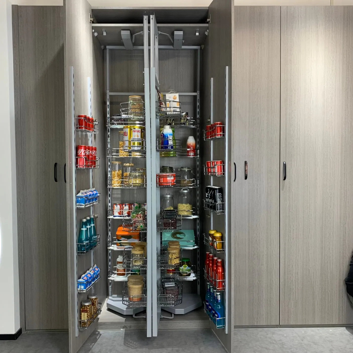 Wire Rack Larder Organizer Kitchen Pantry Unit Food Snacks Drinks Baskets Shelf
