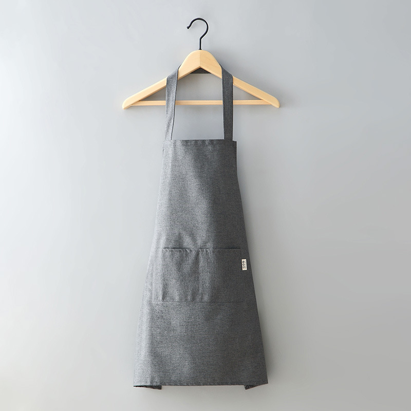 Cotton Polyester Pure Color Black Cooking Food Man Women Garden Bib Chef Canvas Cotton Custom Kitchen Apron