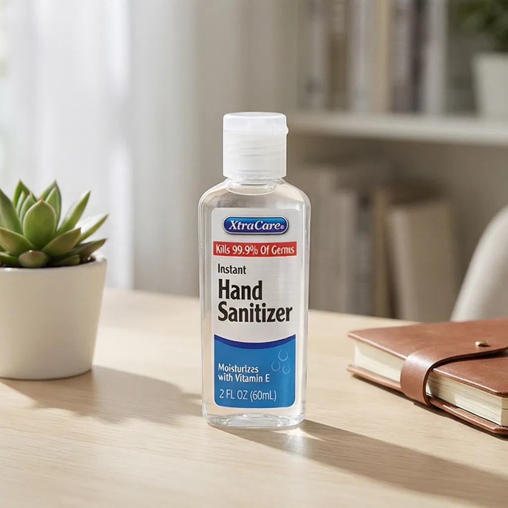 Hand Sanitizer with Vitamin E, Refreshing Gel for Kitchen Bathroom Office Traveling, Travel Sized Flip Cap Bottles