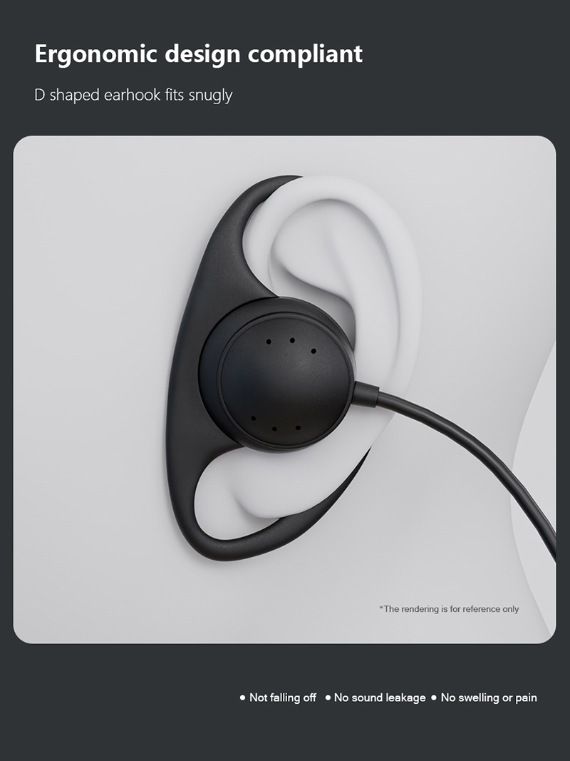 Наушники Listen Receive D-Shape Hook с моно-джеком 3.5 мм