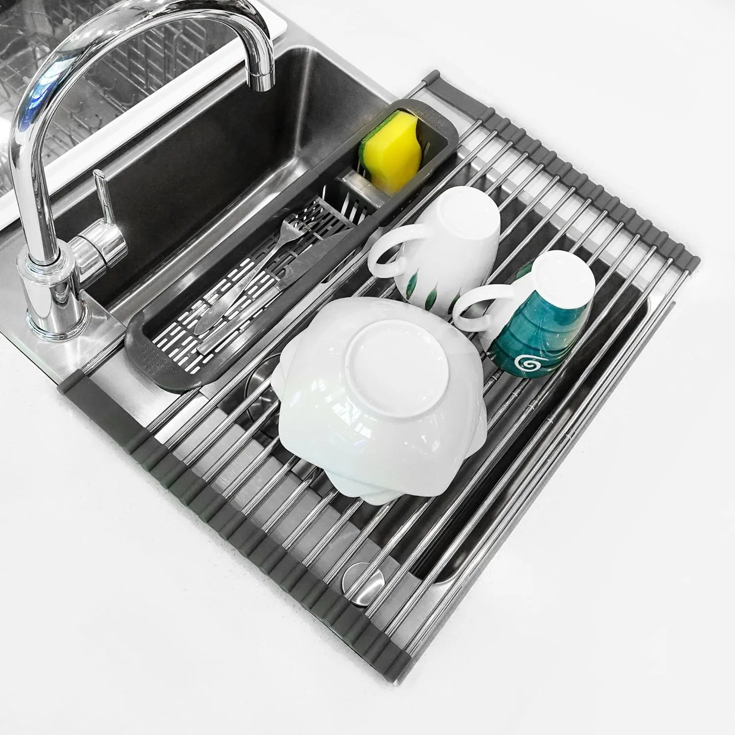 Customizable Sink Rack with Foldable Design and Easy Clean Features