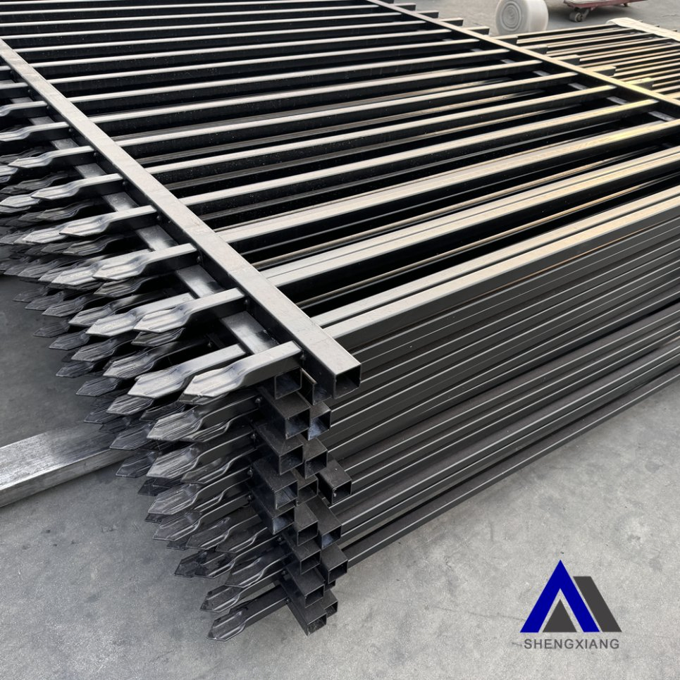 New Design High-Security Modern Picket Steel Fence Powder Coated Outdoor Ornamental Steel Picket Fence Panels and Post for Home Garden Decorative Steel Fence