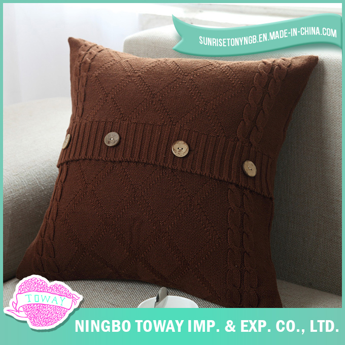 Travel Cushion Cable Knitting Patterns Square Warm Throw Pillow Cover