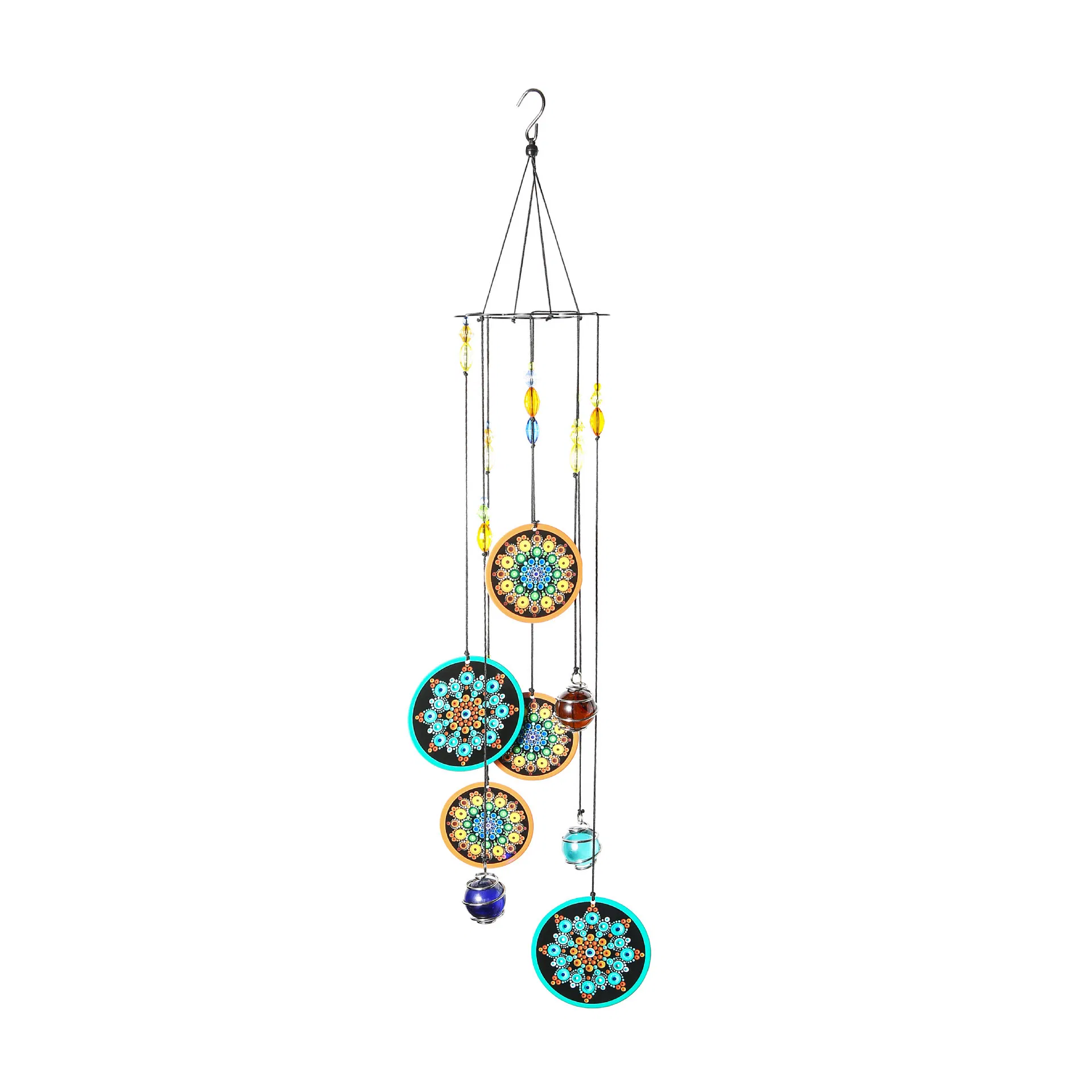 Outdoor Ornament Alloy Indian Pattern Hanging Wind Chime Decoration Ci18088