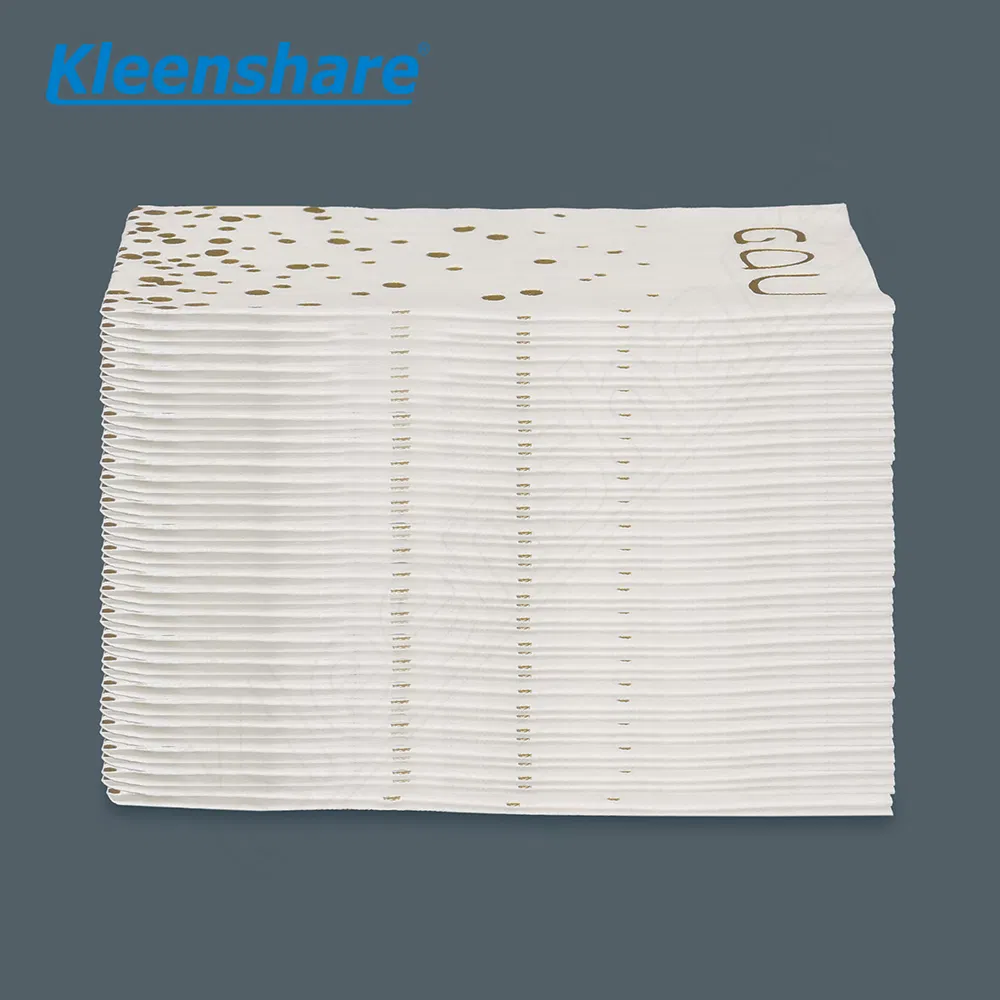 British Style 40*40cm Airlaid Paper Heavy Duty Linen Feel Dinner Napkin Disposable Flatware Pockets Printed Napkin