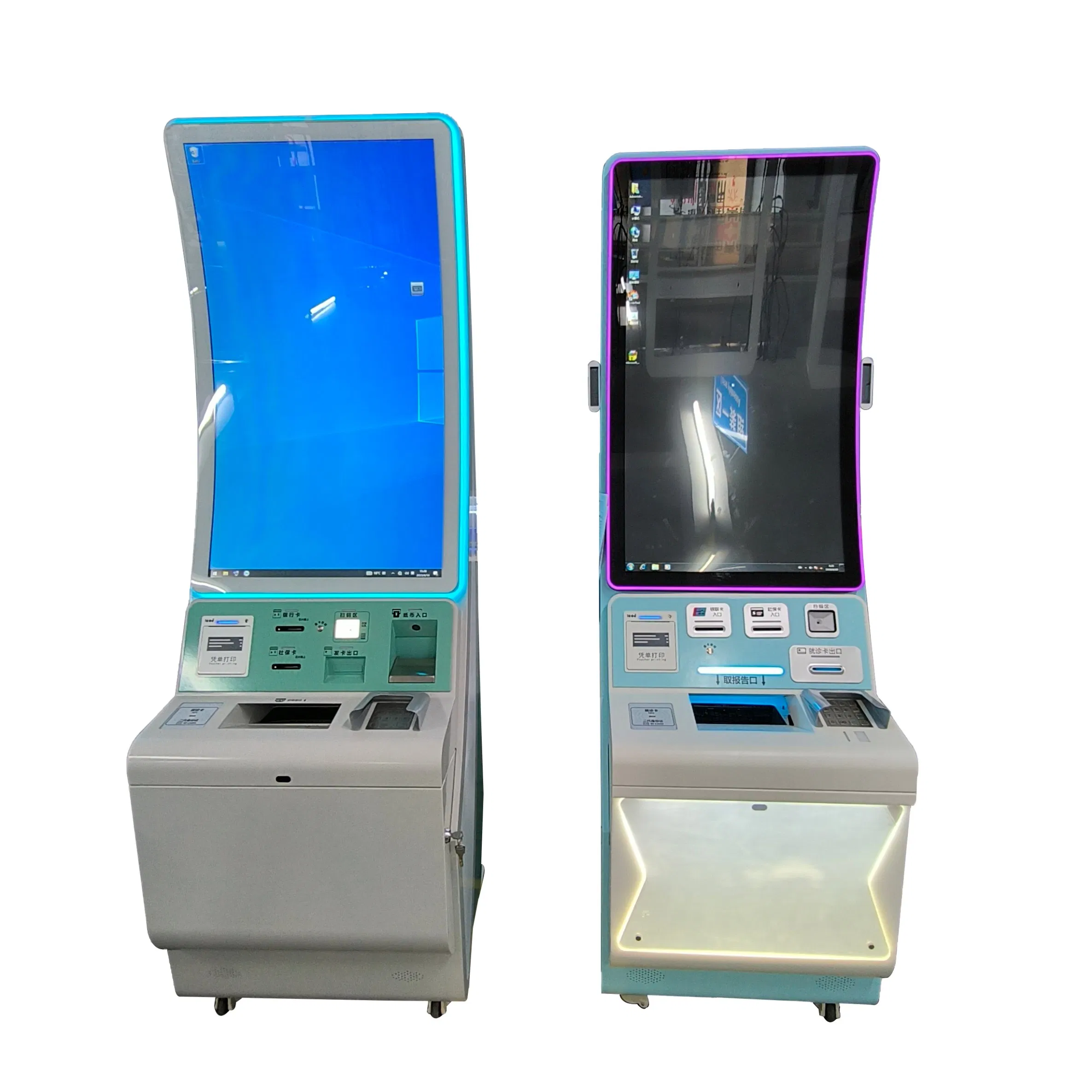 OEM Curved Screen Interactive Report Printing Service RFID Library Inquiry Information Kiosk for Library Museums Gambling