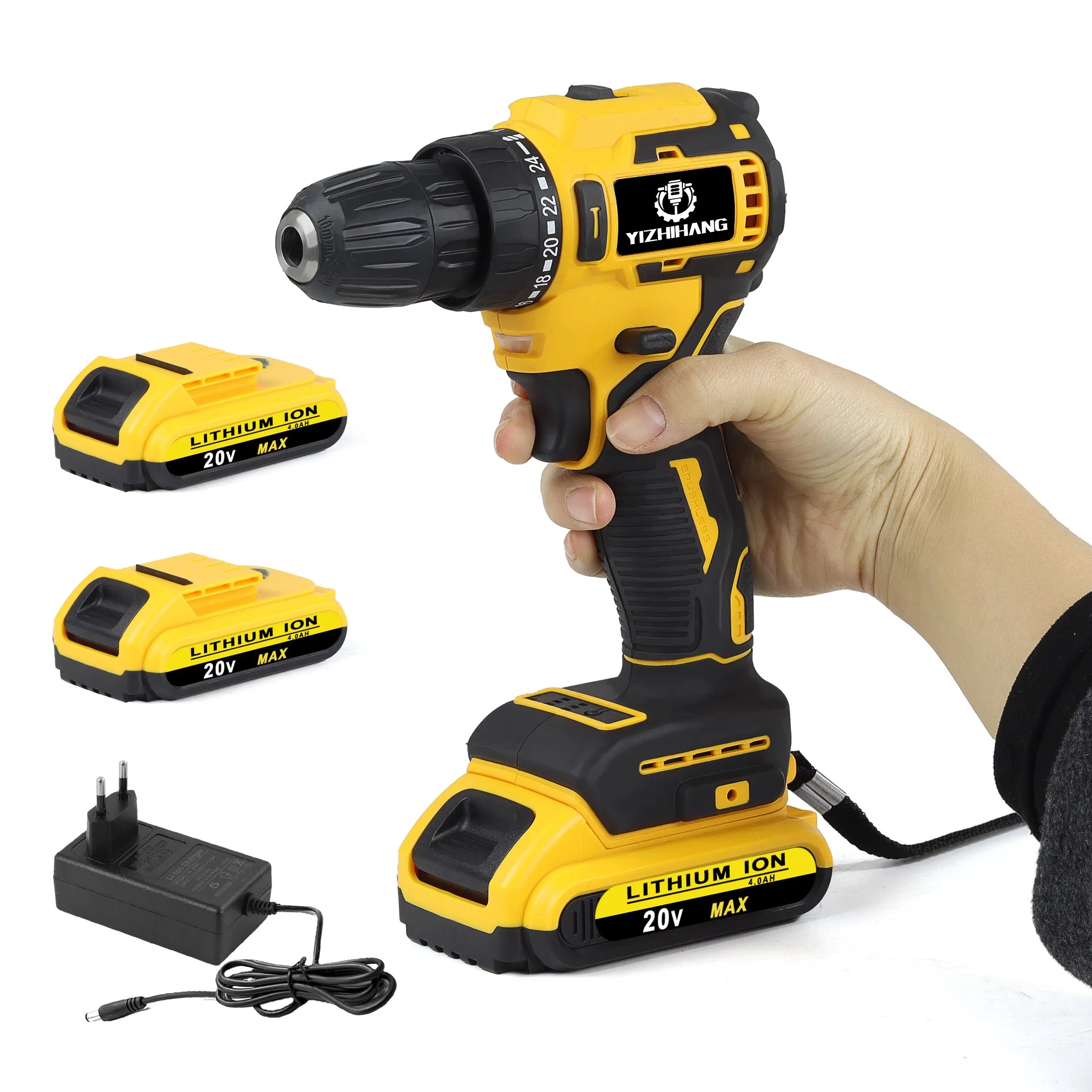Factory Wholesale 12V 21V Cordless Power Drill Li-ion Battery Electric Impact Drilling Machine