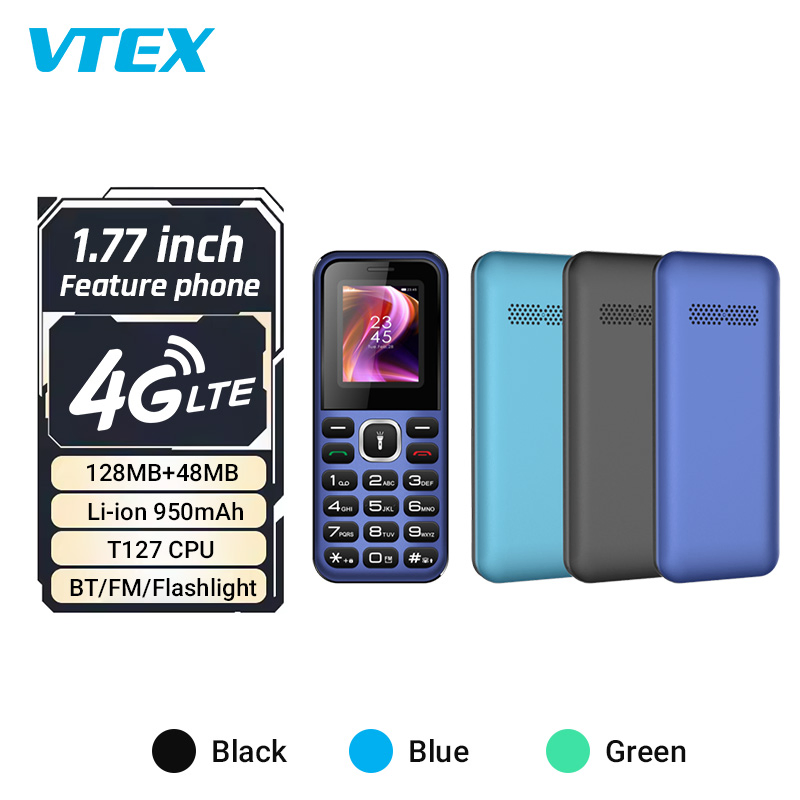 Кнопочный телефон 4G с экраном 1.77 дюйма, 1400mAh
