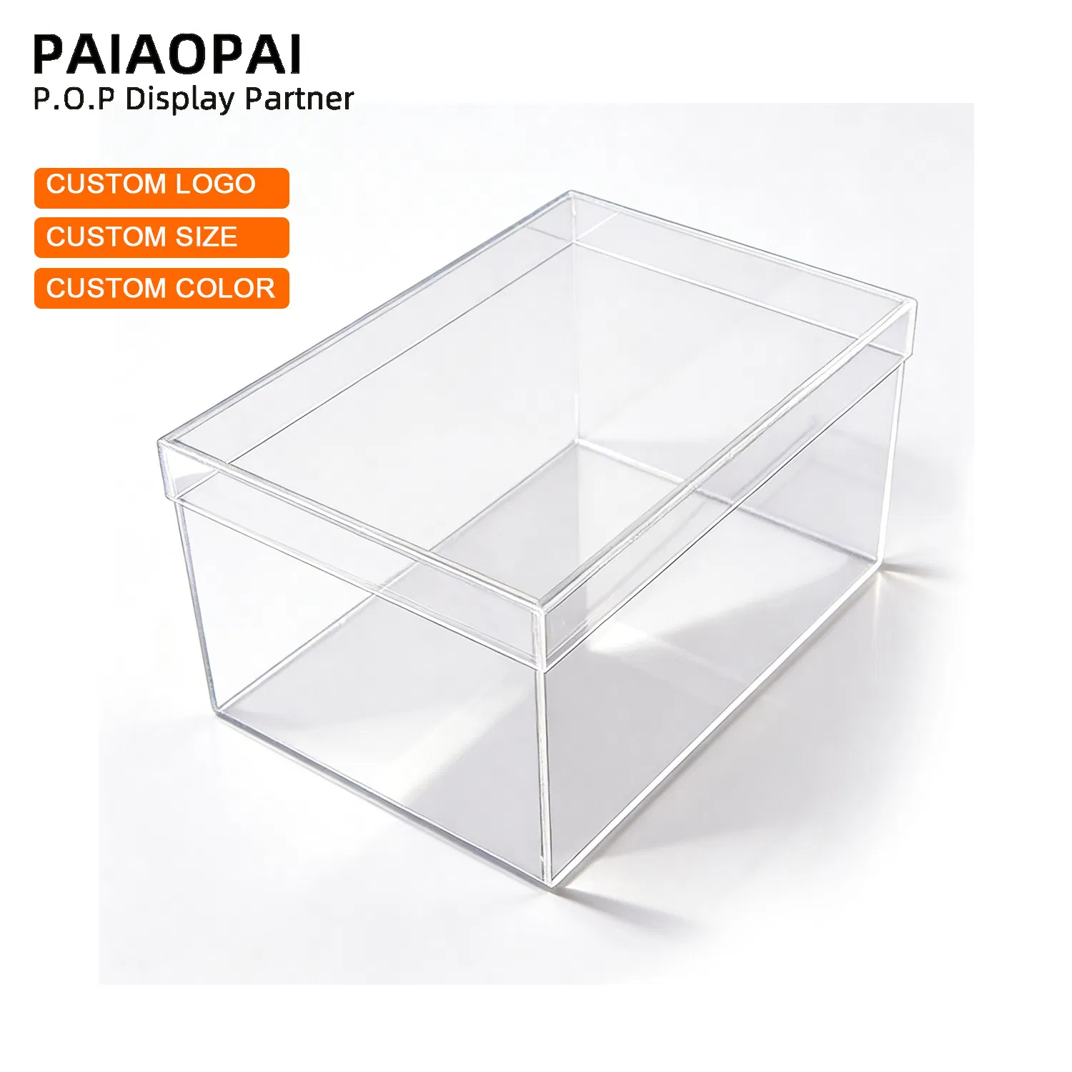 Acrylic Shoe Case Storage Customized Factory Transparent Display Cases for Nikeshoes Packaging Showcase Collection Retial Store with Lid Clear Plastic Gift Box