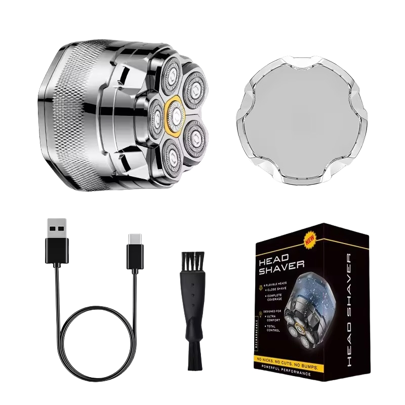 Men's Bald Beard Razor Wet Dry Rotary Rechargeable 6D Electric Shaver