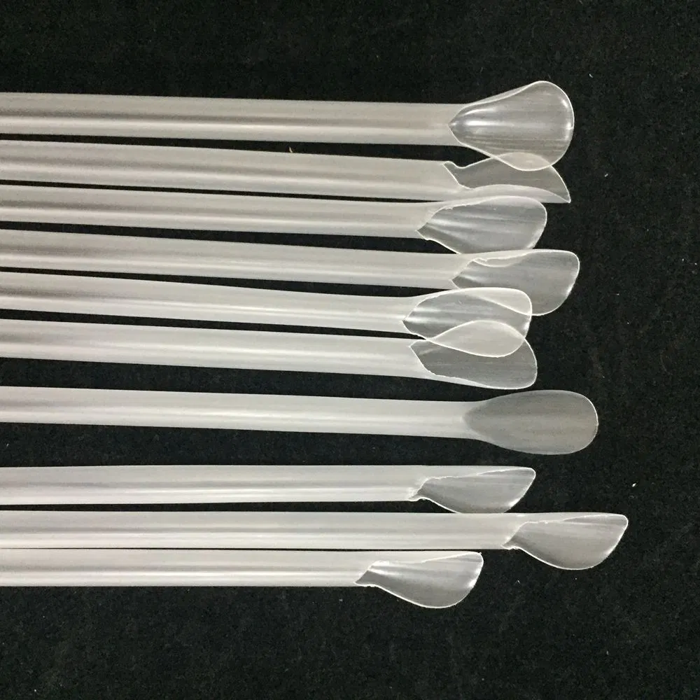 Clear Snow Cone Straw Spoons Perfect for Milkshakes and Shaved Ice