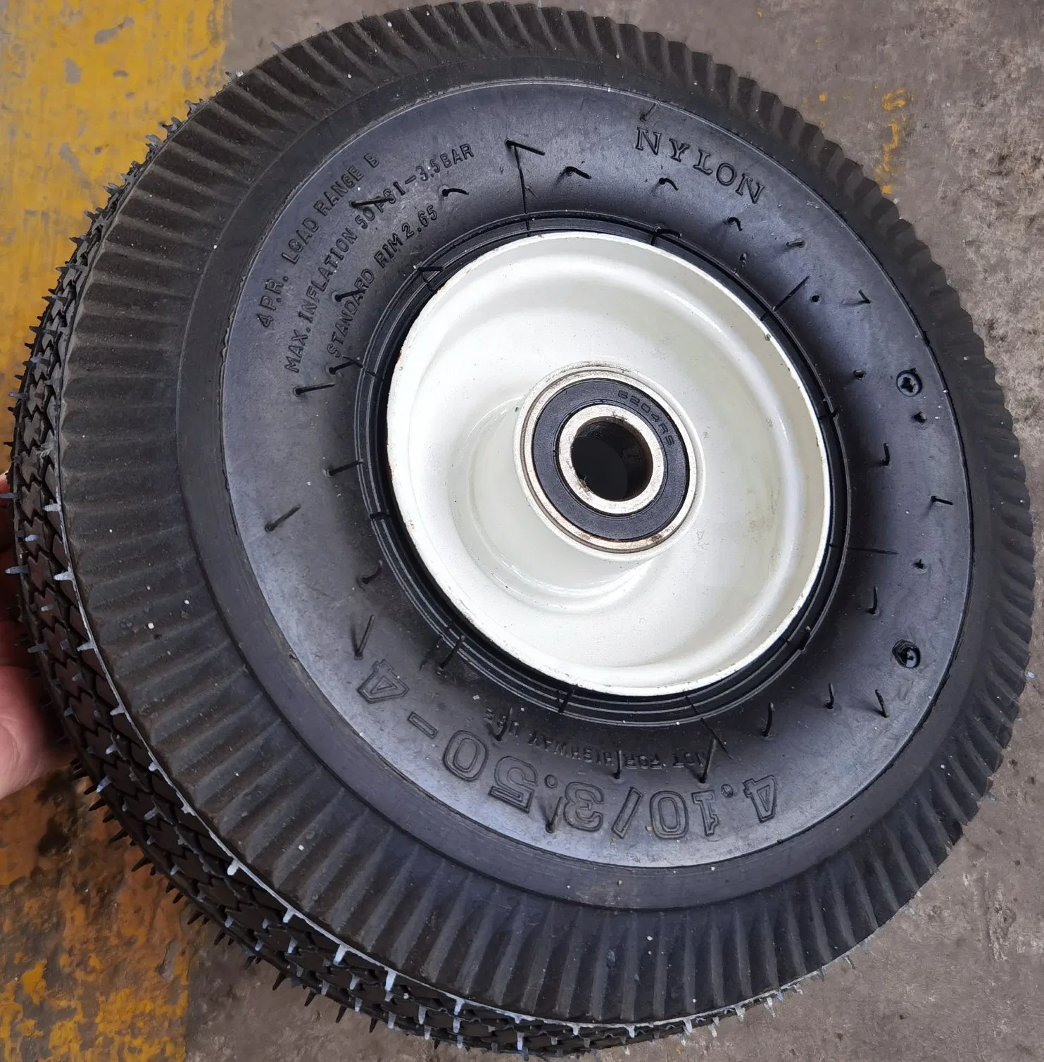 Popular High Quality Size 10 Inch 4.10/3.50-4 OEM Rubber Wheels for Trolley Dolly Cart Garden Barrow Wheels