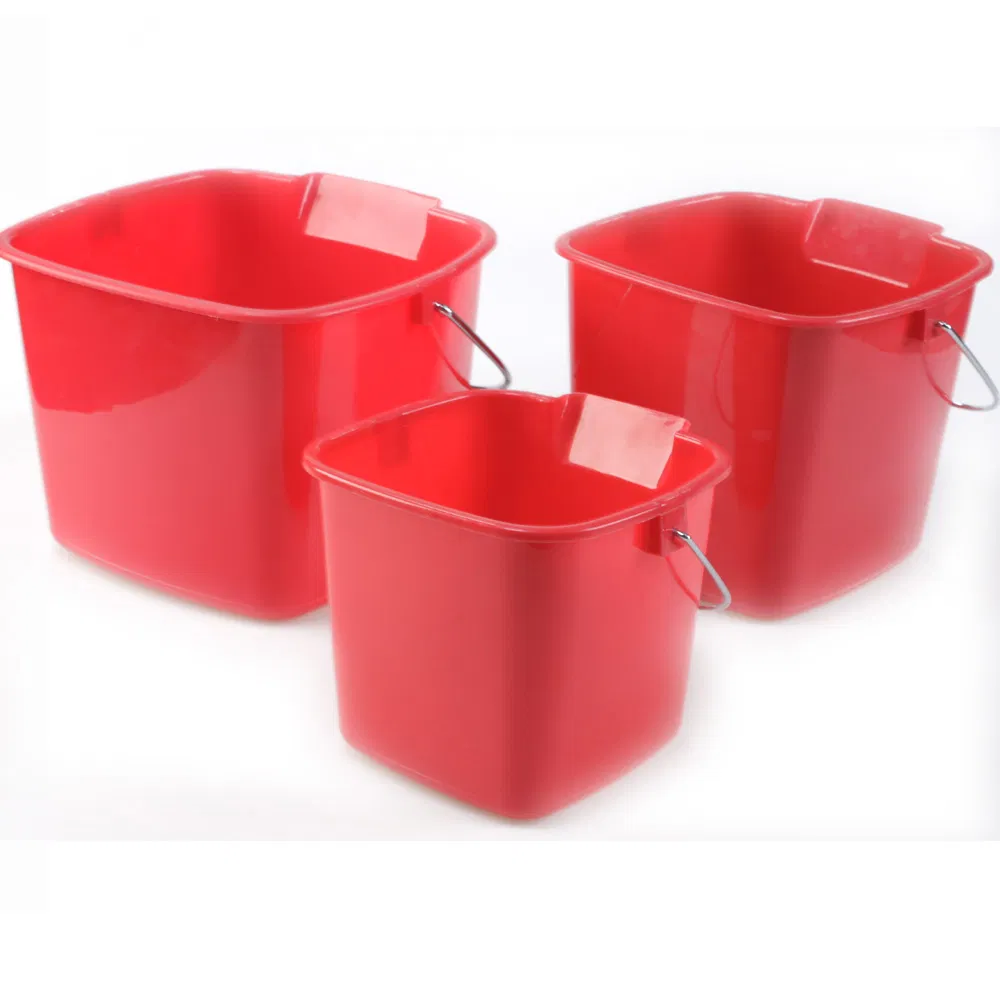 Square Plastic Bucket Pail with Pour Spout