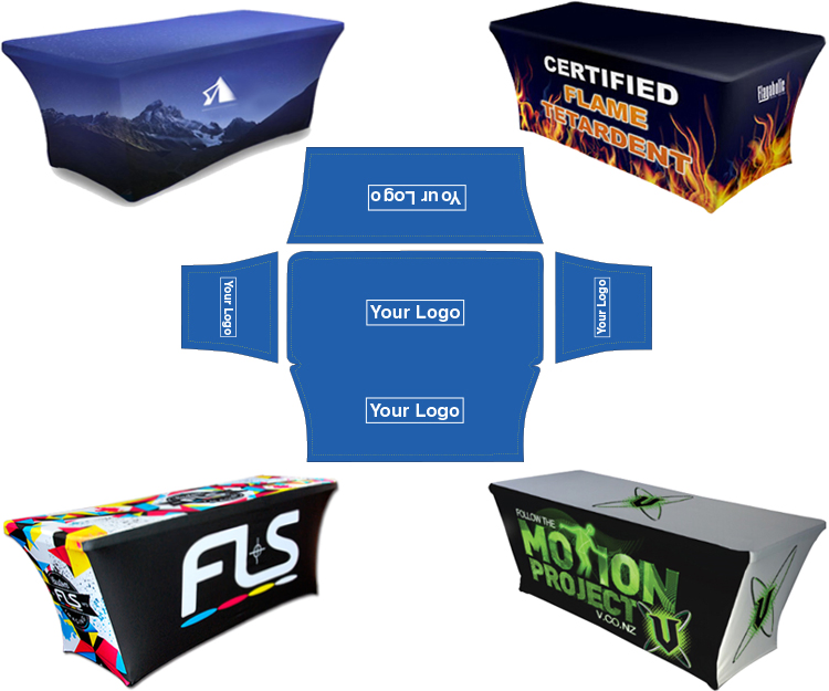 8FT Custom Printed Exhibition Table Cloth Throw Stretch Table Cover