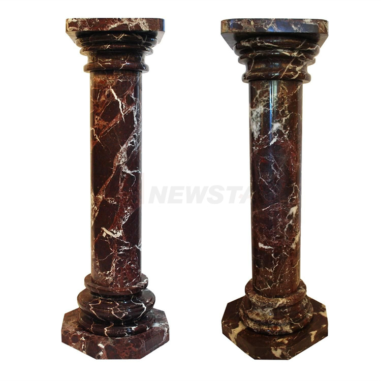 Wholesale Natural Modern Granite Stone Pillar Outdoor Indoor Decorative Marble Column Classical Hand Carved Roman Pillars