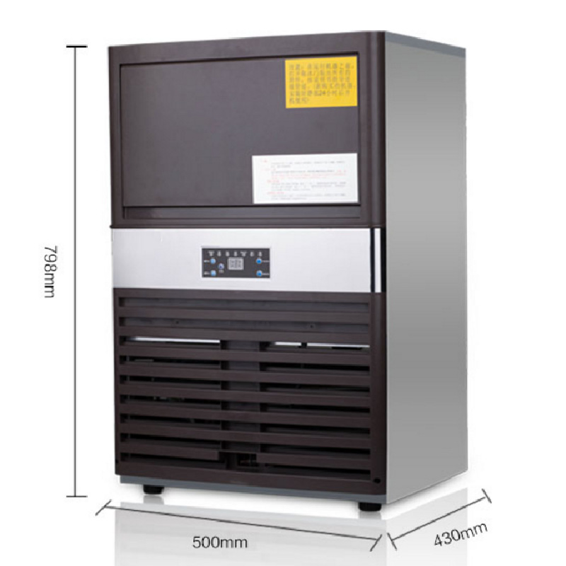 Commercial 80kg/24h Ice Cube Machine Ice Block Maker Freestanding Stainless Steel Ice Making Machine Direct Cooling Square Ice Block Maker