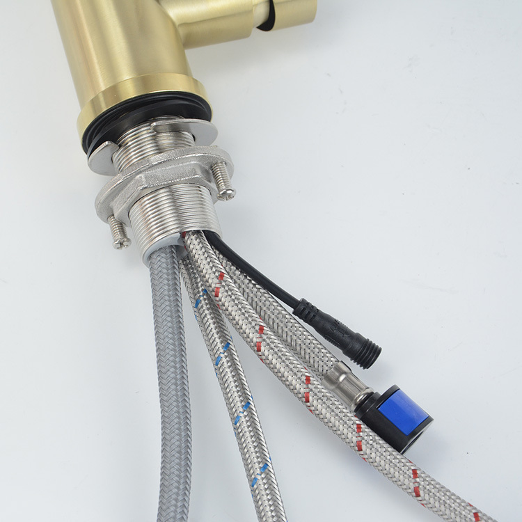 Smart Infrared Sensor Kitchen Faucet Stainless Steel Pull-out Water Tap