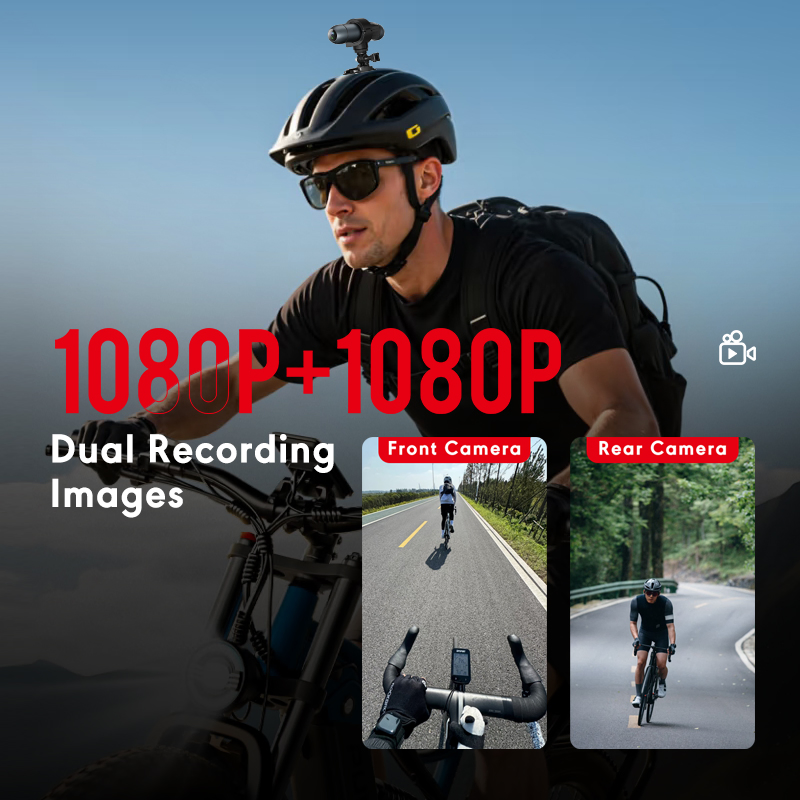4K Cycling Waterproof Camera with 1080P Front +1080P Rear Dual Recording Images