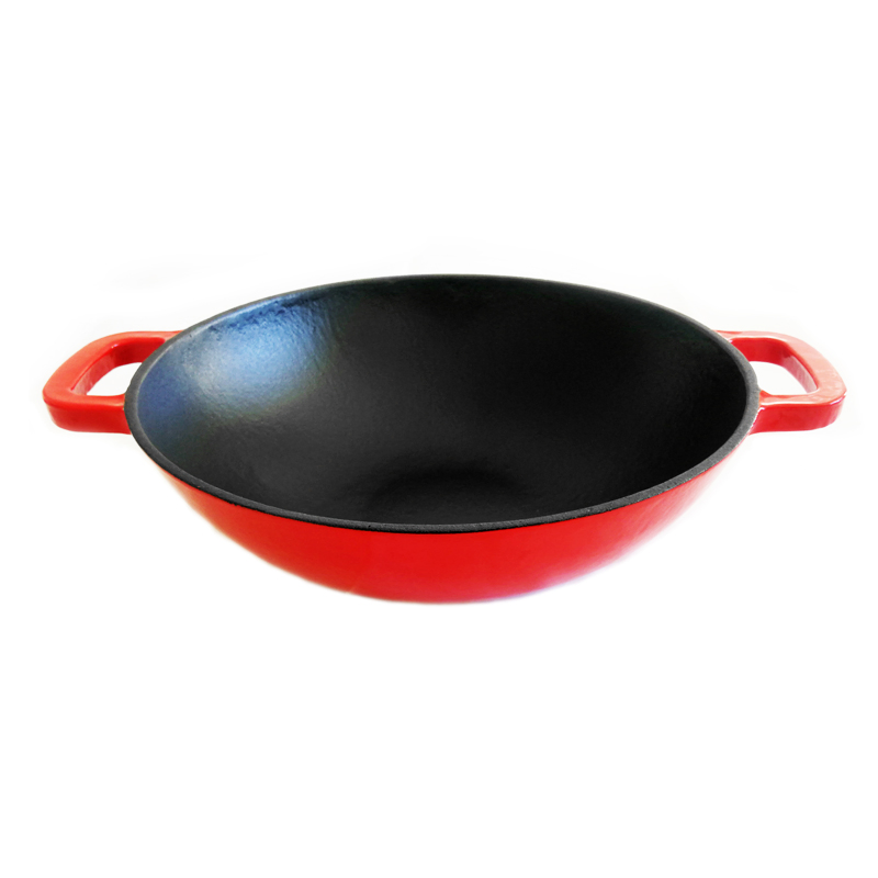 Чугунный вок с антипригарным покрытием, 30 см