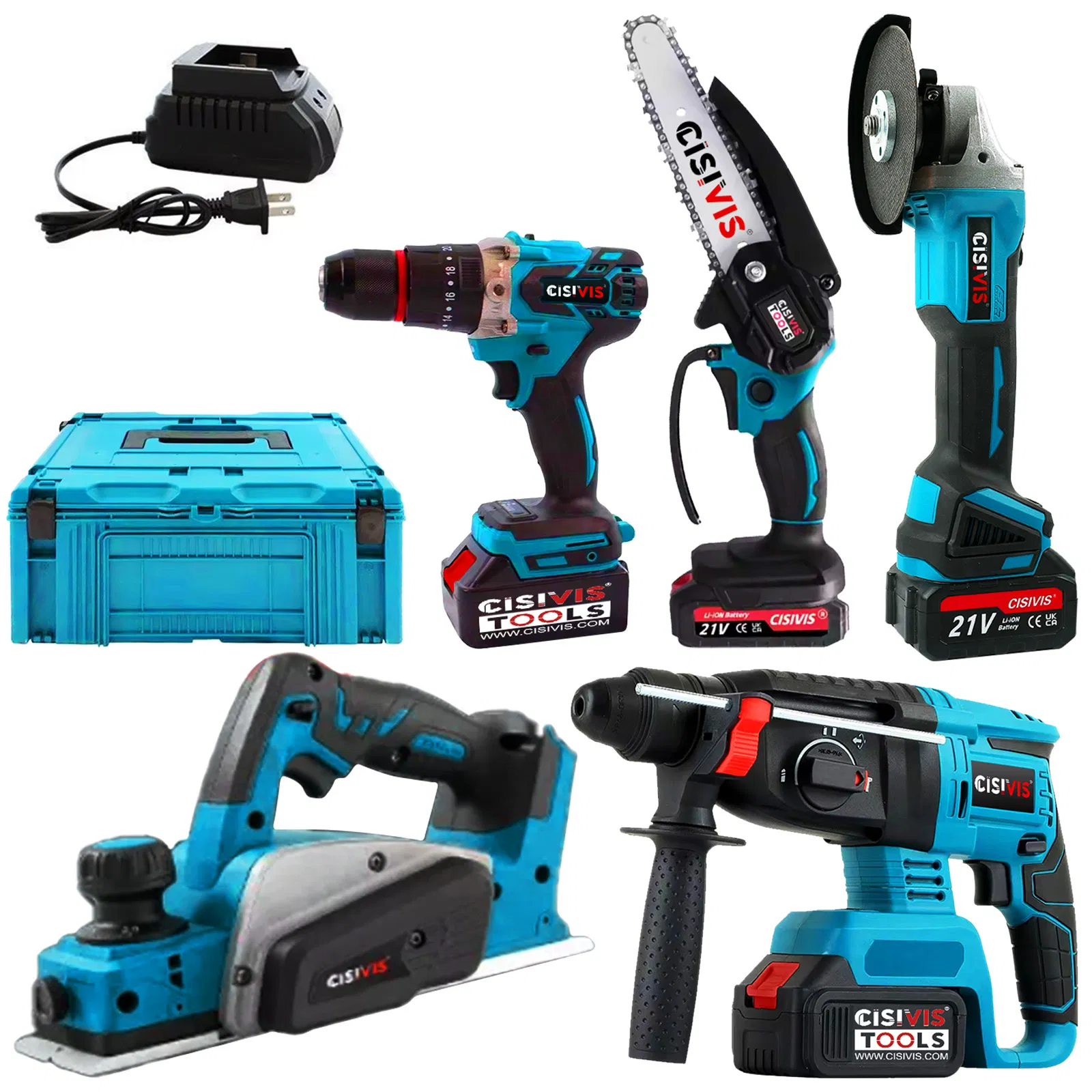 5-Piece Cordless Tool Set with 2 Batteries and Charger Complete Set for DIY Home Projects and Professional Use