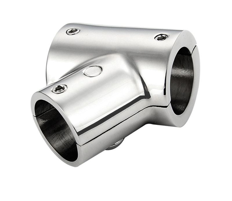 Tee Pipe Connector Opened Boat Handrail Fitting 316 Stainless Steel