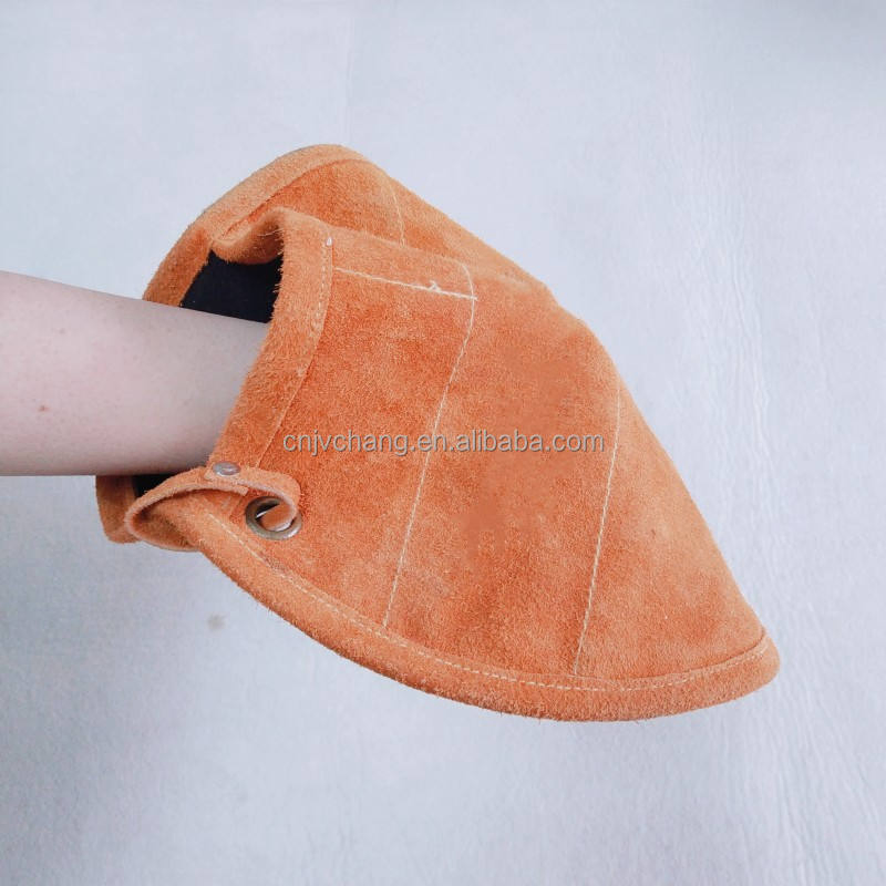 Premium 35cm Cowhide Leather BBQ Mitts for Safe Grilling