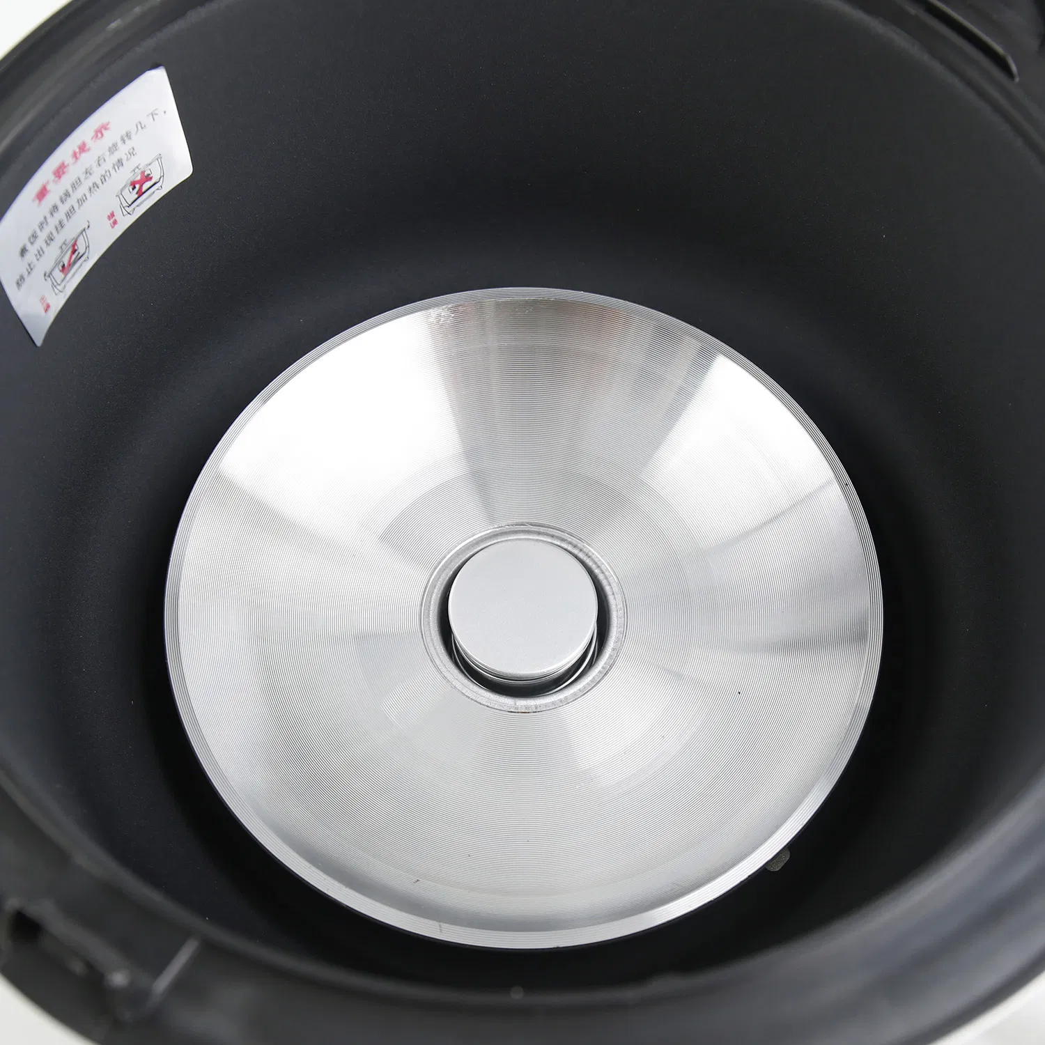 White One Button Lid Open Rice Cooker with "Cook" and "Warm"