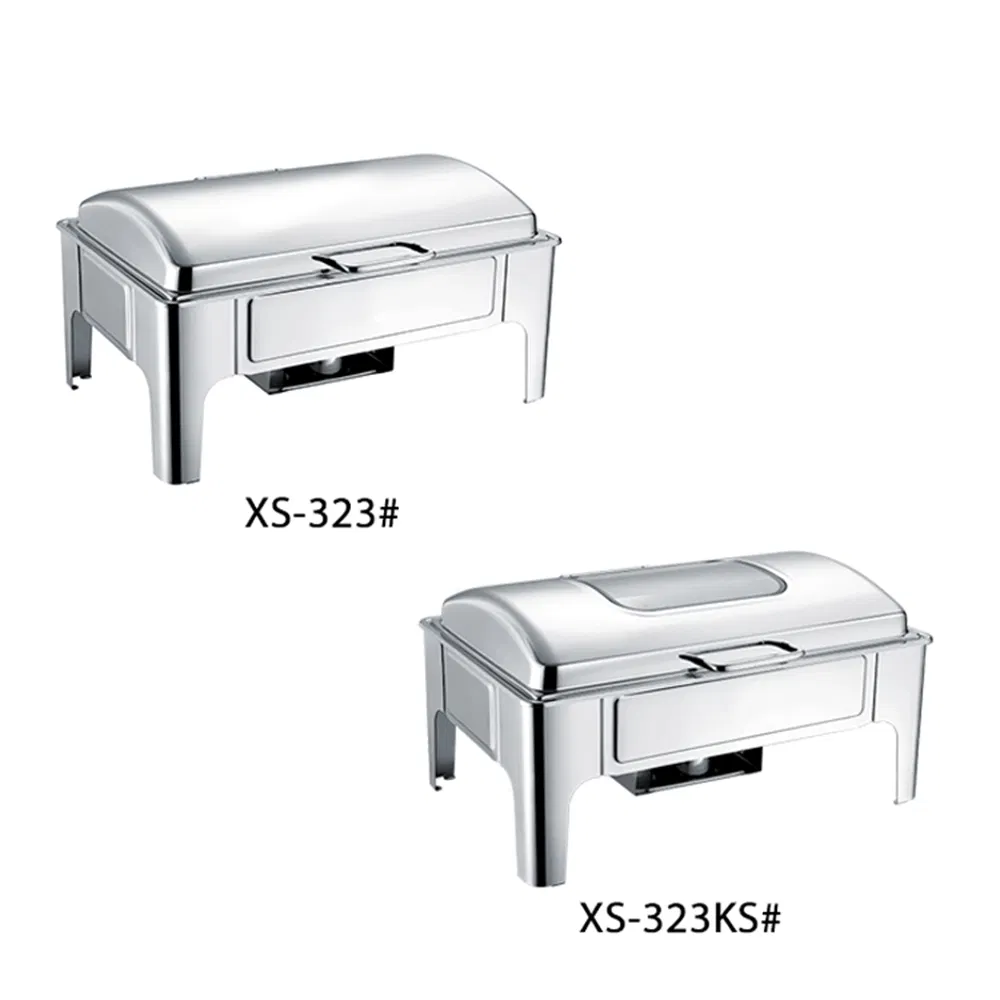 Xiangsheng 9L Stainless Steel Rectangle Chafing Dish with Show Window Lid