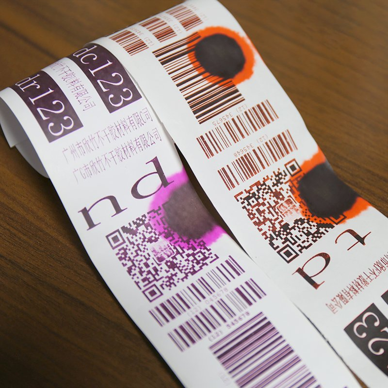 China Wholesale Chromogenic Thermal Paper Self-Adhesive Label Roll Raw Material Dyed Label Sticker