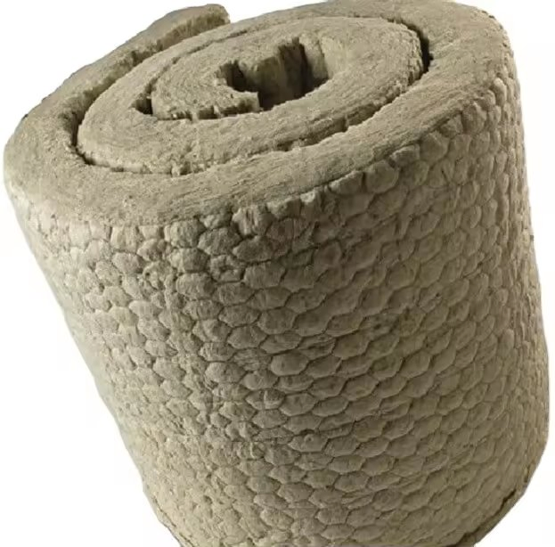 Wire-Meshed Rockwool Thermal Insulation Blanket/Roll for LNG Pipeline, Factory