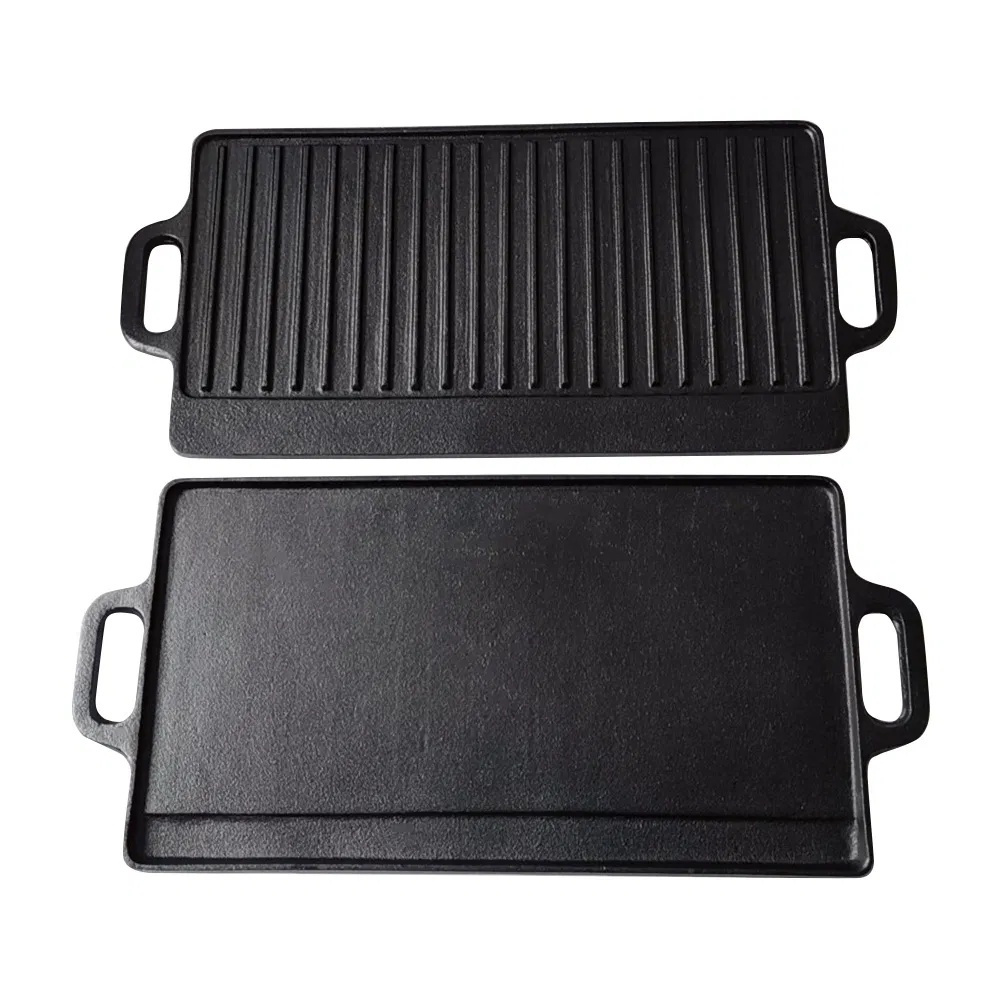 Cast Iron Reversible Grill/Iron Griddle Pan 52*25cm