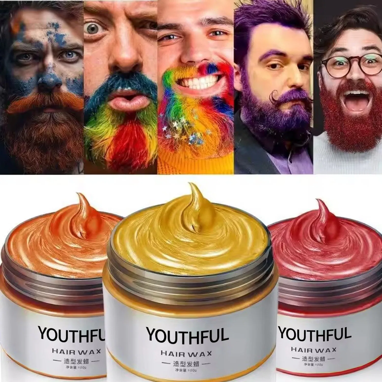 Private Label OEM Wholesale Hair Clay 10 Colors Temporary Hair Color Wax