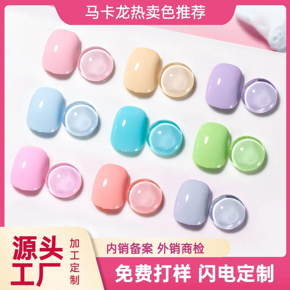 Japanese Style Nail Set 24 Bottles Ice Candy Color Solid Nail Polish and Cream Glue Polish