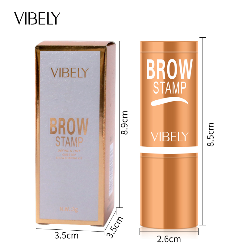Makeup Waterproof Eyebrow Stamp Stencil Kit with Brush Enhance Eyebrow Powder