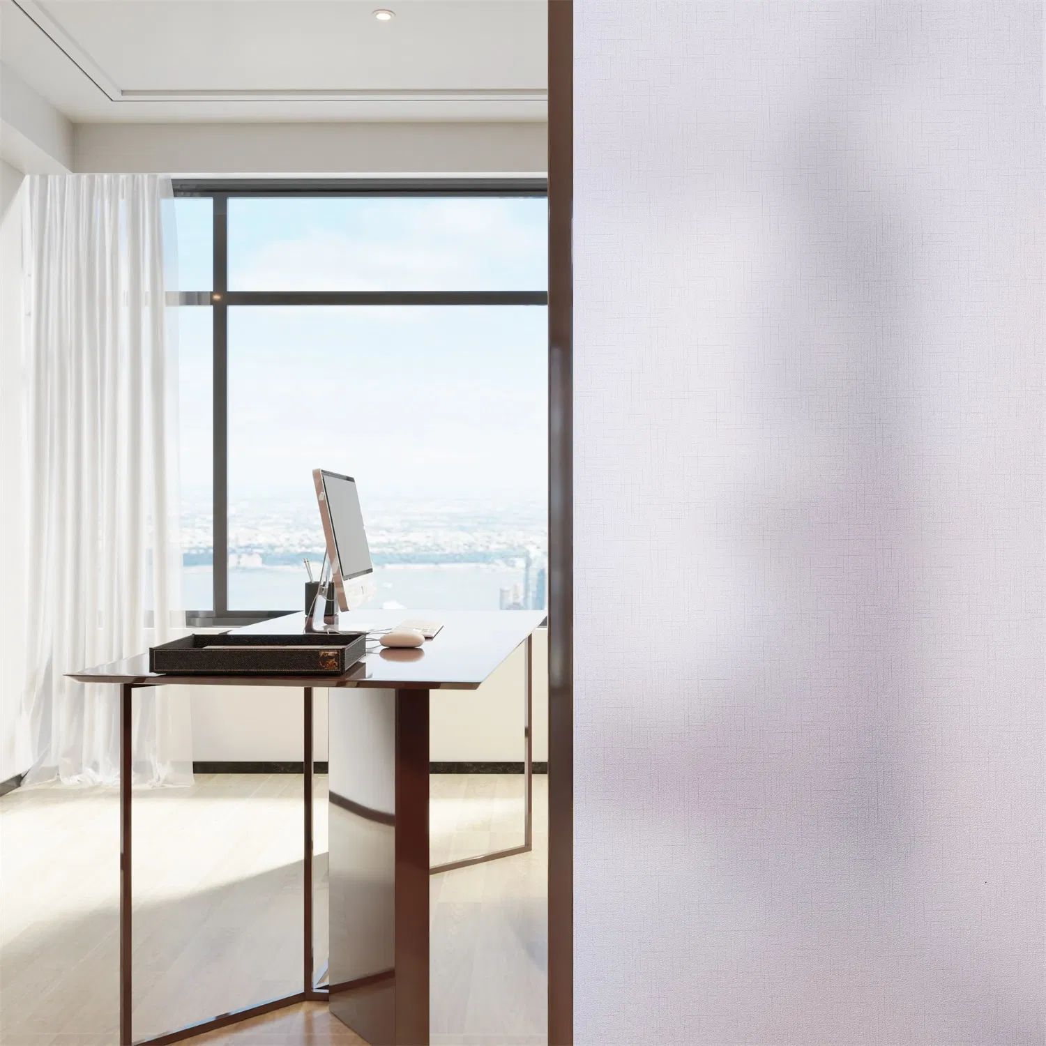 Octki Modern Design Cheap Simple Style PVC Self-Adhesive Window Glass Film for Bathroom